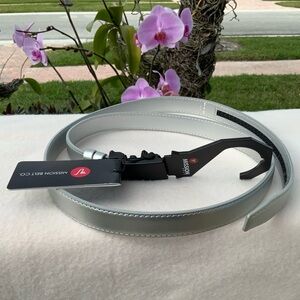 NWT Mission Belt Silver Metallic Adjustable Ratcheting Belt 30mm - Men's XL